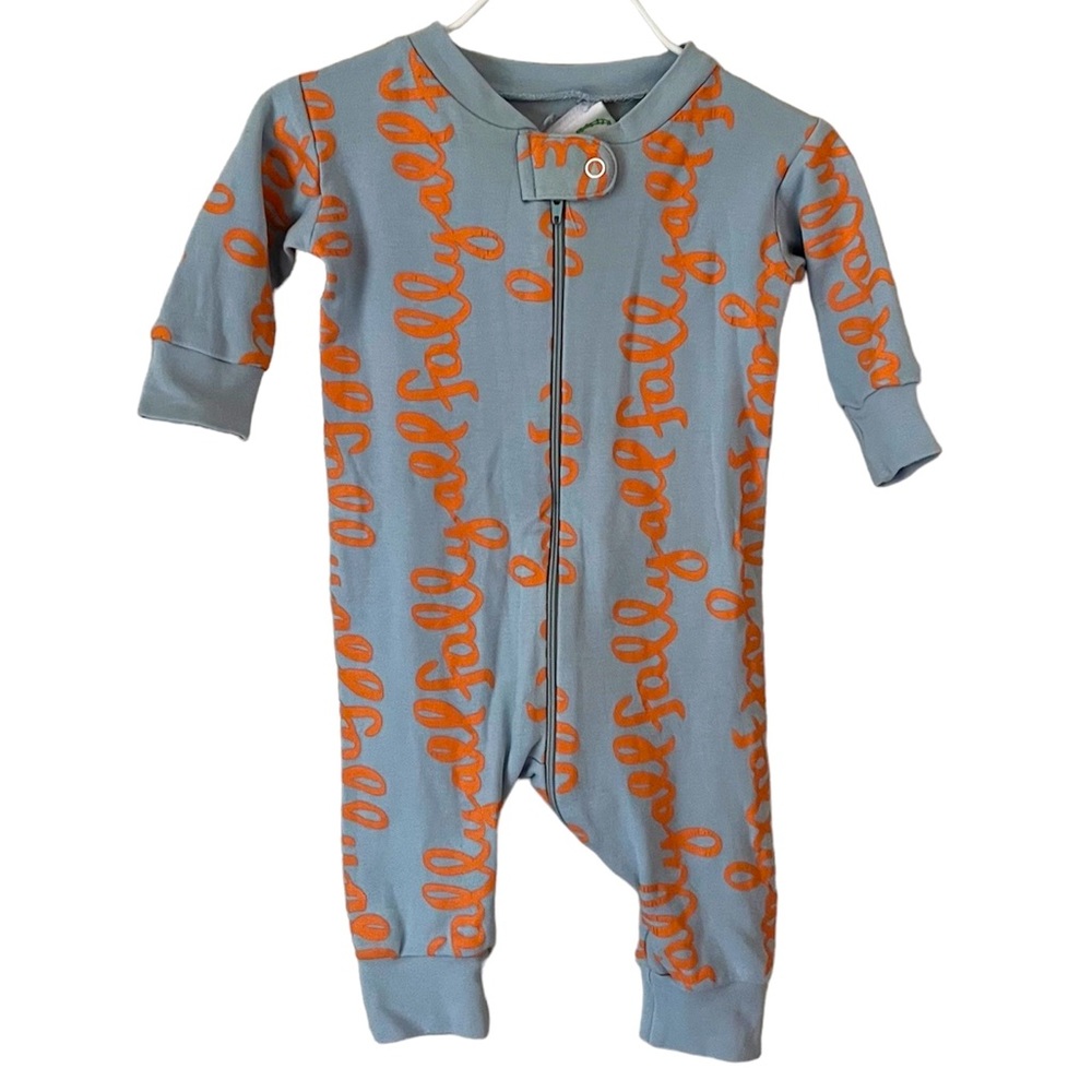 Grace & James Blue Footed Sleeper With Fall Y’all Written In Orange Sz 6 Months